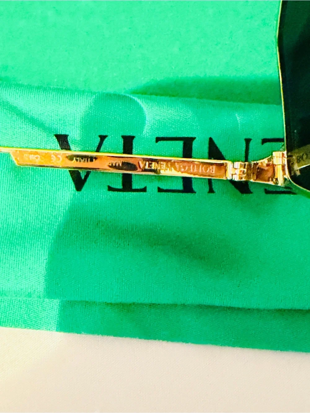 Bottega Veneta Gold Metal Frame Sunglasses with Dark Lenses